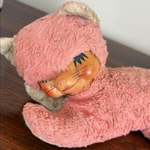 GUND RUBBER FACE STUFFED PLUSH CAT KITTEN LIKE RUSHTON vintage VTG